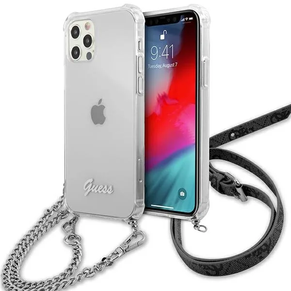 Kryt Guess GUHCP12LKC4GSSI Apple iPhone 12 Pro Max Transparent hardcase 4G Silver Chain