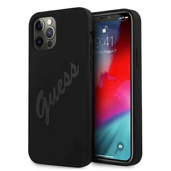 Kryt Guess GUHCP12LLSVSBK Apple iPhone 12 Pro Max black hardcase Script Vintage