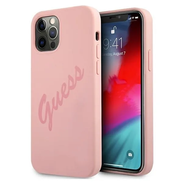 Kryt Guess GUHCP12LLSVSPI Apple iPhone 12 Pro Max pink hardcase Script Vintage