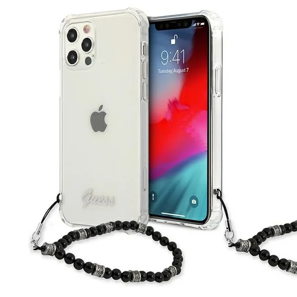 Kryt Guess GUHCP12MKPSBK iPhone 12/12 Pro 6,1" Transparent hardcase Black Pearl
