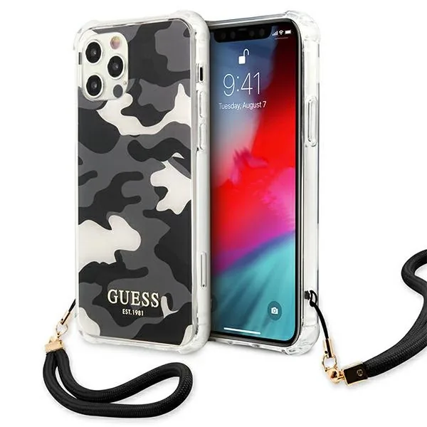 Kryt Guess GUHCP12MKSARBK Apple iPhone 12/12 Pro black hardcase Camo Collection
