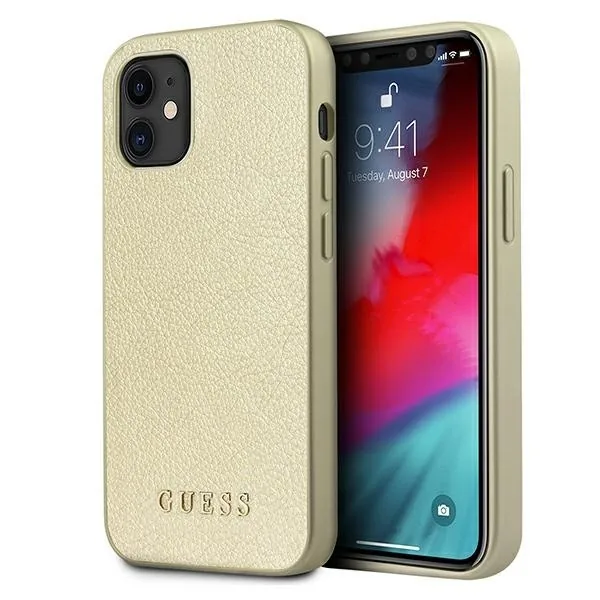 Kryt Guess GUHCP12SIGLGO Apple iPhone 12 mini gold hardcase Iridescent