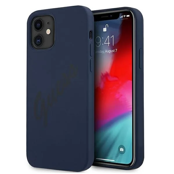 Kryt Guess GUHCP12SLSVSBL Apple iPhone 12 mini blue hardcase Script Vintage