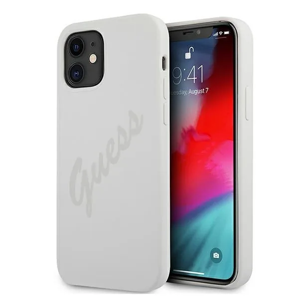 Kryt Guess GUHCP12SLSVSCR Apple iPhone 12 mini cream hardcase Script Vintage