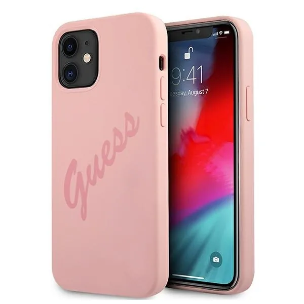 Kryt Guess GUHCP12SLSVSPI Apple iPhone 12 mini pink hardcase Script Vintage