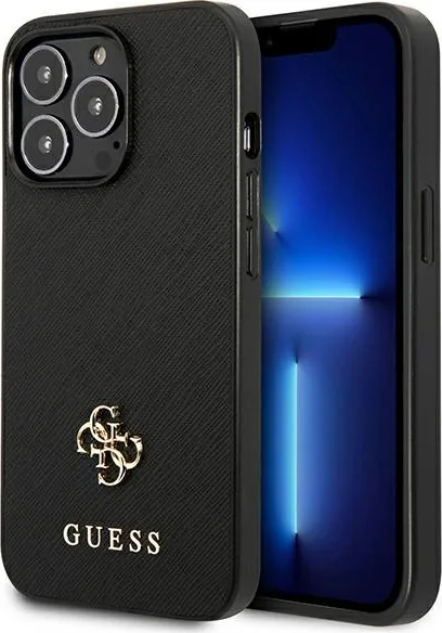 Kryt Guess GUHCP13LPS4MK Apple iPhone 13 Pro black hardcase Saffiano 4G Small Metal Logo