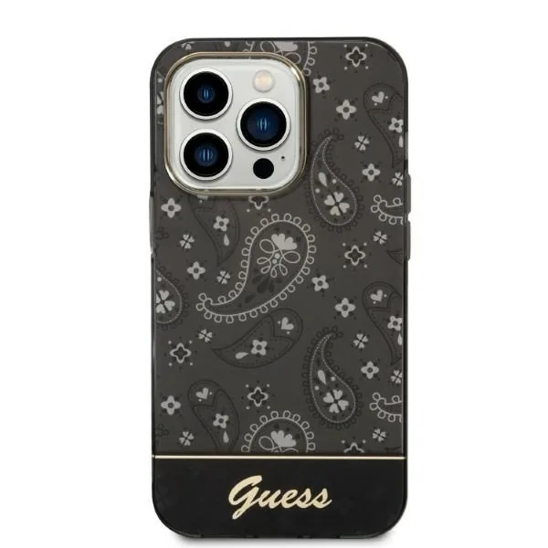 Kryt Guess GUHCP14LHGBNHK Apple iPhone 14 Pro black hardcase Bandana Paisley
