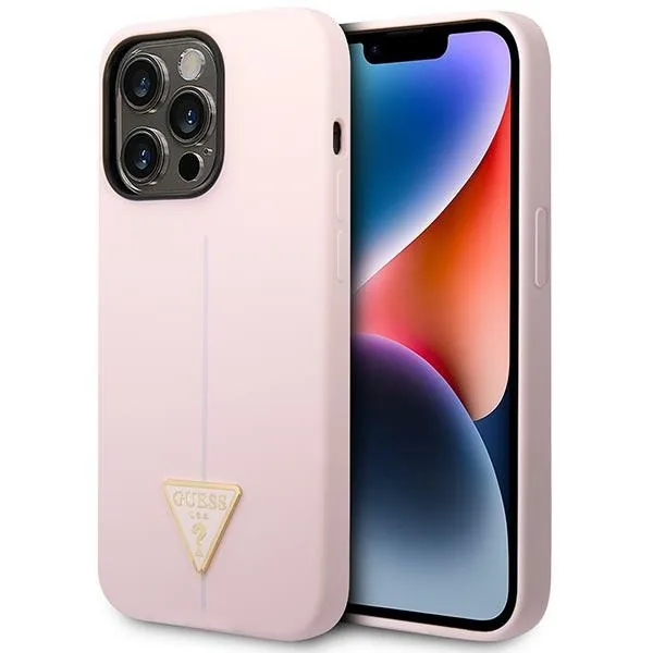 Kryt Guess GUHCP14LSLTGU Apple iPhone 14 Pro purple hardcase Silicone Triangle