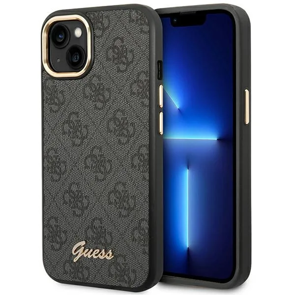 Kryt Guess GUHCP14MHG4SHK Apple iPhone 14 Plus / 15 Plus black hard case 4G Vintage Gold Logo