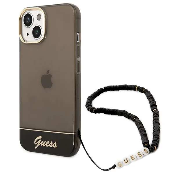Kryt Guess GUHCP14MHGCOHK Apple iPhone 14 Plus / 15 Plus black hardcase Translucent Pearl Strap
