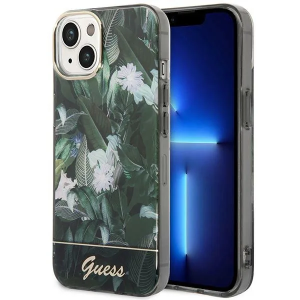 Kryt Guess GUHCP14MHGJGHA Apple iPhone 14 Plus / 15 Plus green hardcase Jungle Collection
