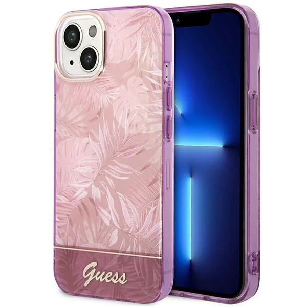 Kryt Guess GUHCP14MHGJGHP Apple iPhone 14 Plus / 15 Plus pink hardcase Jungle Collection