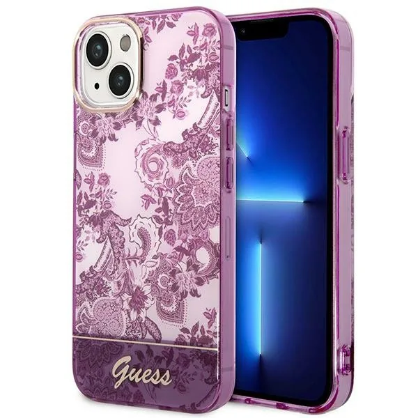 Kryt Guess GUHCP14MHGPLHF Apple iPhone 14 Plus / 15 Plus fuschia hardcase Porcelain Collection