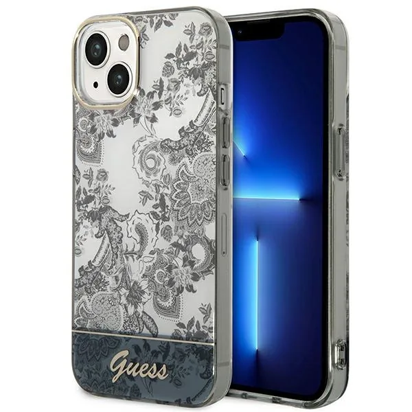 Kryt Guess GUHCP14MHGPLHG Apple iPhone 14 Plus / 15 Plus grey hardcase Porcelain Collection