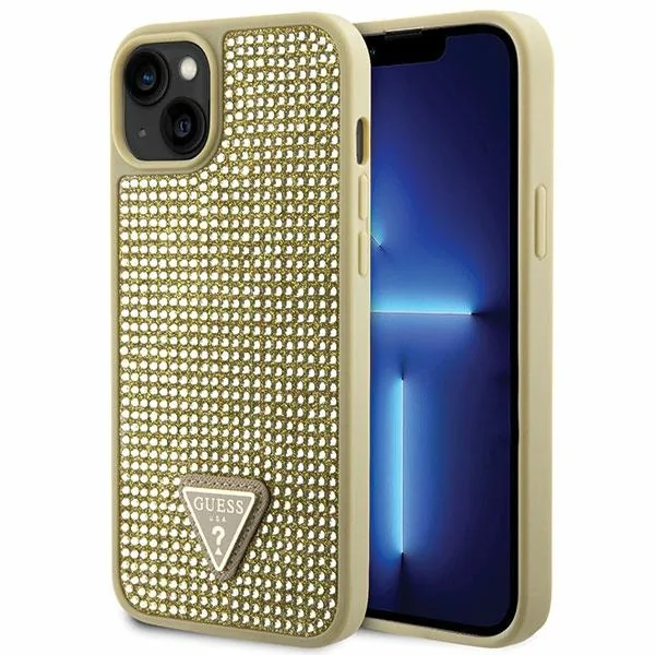 Kryt Guess GUHCP14SHDGTPD Apple iPhone 14 gold hardcase Rhinestone Triangle