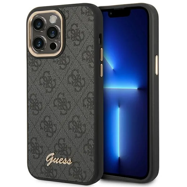 Kryt Guess GUHCP14XHG4SHK Apple iPhone 14 Pro Max black hard case 4G Vintage Gold Logo