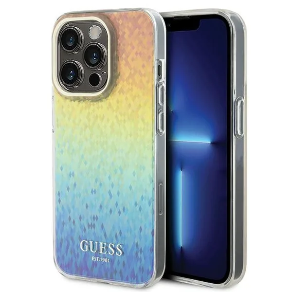 Kryt Guess GUHCP15LHDECMI Apple iPhone 15 Pro hardcase IML Faceted Mirror Disco Iridescent multicolor