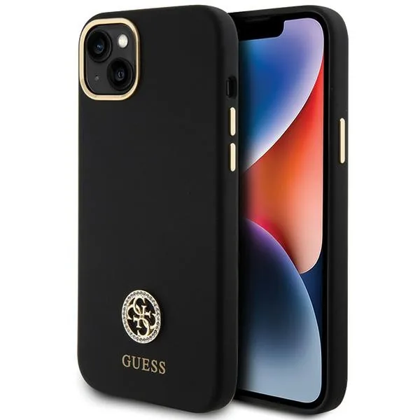 Kryt Guess GUHCP15M4DGPK Apple iPhone 15 Plus / 14 Plus hardcase Silicone Logo Strass 4G black