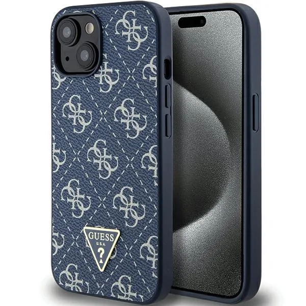 Kryt Guess GUHCP15MPG4GPB Apple iPhone 15 Plus / 14 Plus hardcase 4G Triangle Metal Logo blue