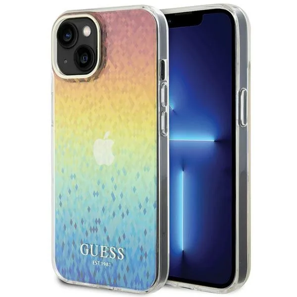 Kryt Guess GUHCP15SHDECMI Apple iPhone 15 hardcase IML Faceted Mirror Disco Iridescent multicolor