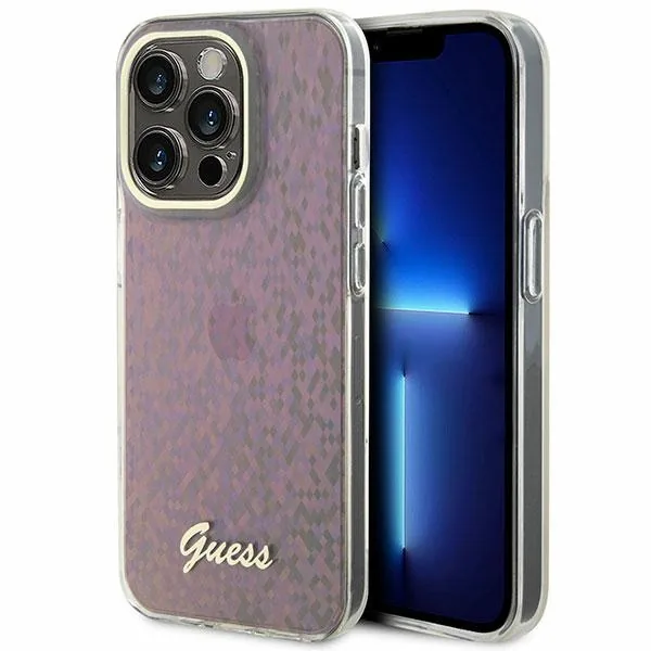 Kryt Guess GUHCP15XHDECMP Apple iPhone 15 Pro Max hardcase IML Faceted Mirror Disco Iridescent pink