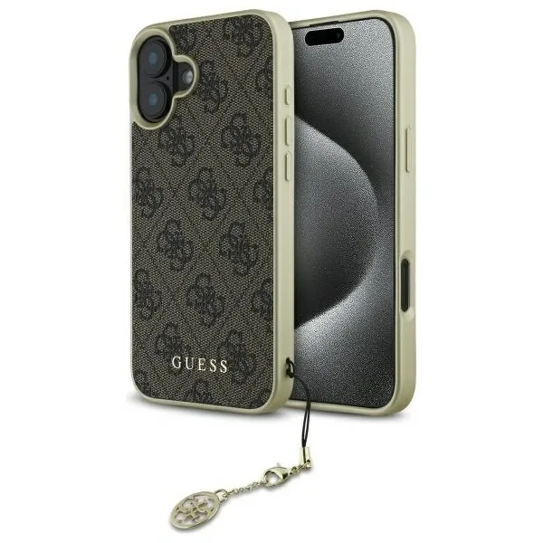 Kryt Guess GUHCP16MGF4GBR Apple iPhone 16 Plus hardcase 4G Charms Collection brown