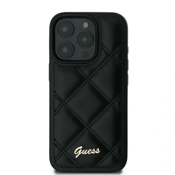 Kryt Guess GUHCP16SPSQSQSK Apple iPhone 16 hardcase Quiled Metal Logo black