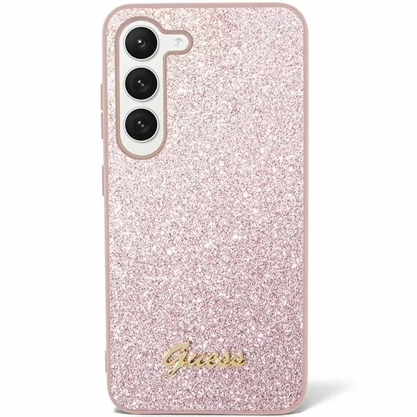 Kryt Guess GUHCS24SHGGSHP Samsung Galaxy S24 hardcase Glitter Script pink