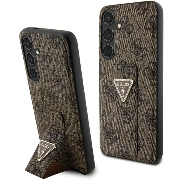 Kryt Guess GUHCS24SPGS4TDW Samsung Galaxy S24 hardcase Grip Stand 4G Triangle Strass brown
