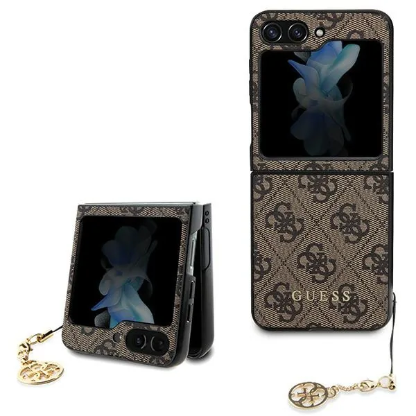 Kryt Guess GUHCZF5GF4GBR Samsung Galaxy Z Flip 5 hardcase 4G Charms Collection brown