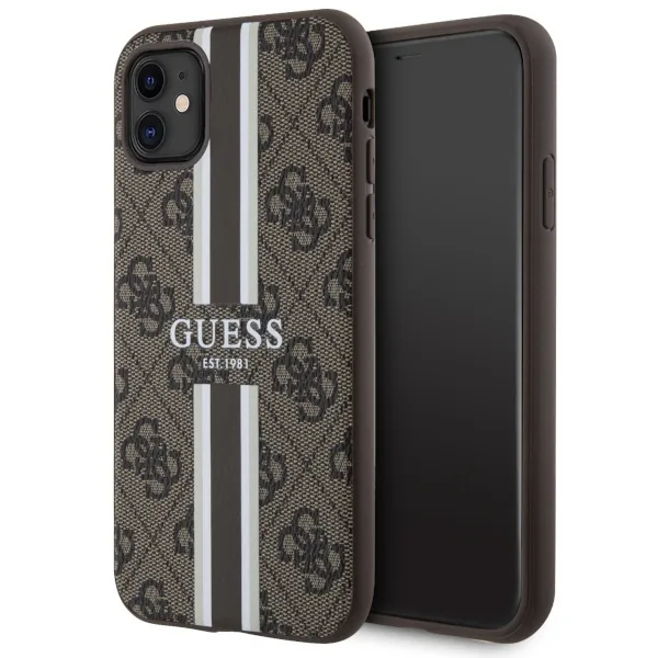 Kryt Guess GUHMN61P4RPSW Apple iPhone 11/XR brown hardcase 4G Printed Stripes MagSafe