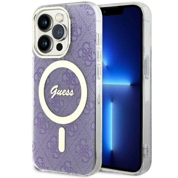 Kryt Guess GUHMP14LH4STU Apple iPhone 14 Pro purple hardcase 4G MagSafe