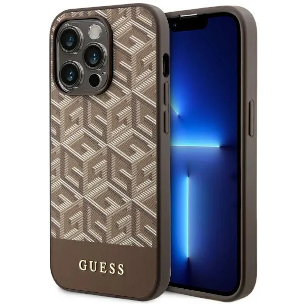 Kryt Guess GUHMP14LHGCFSEW Apple iPhone 14 Pro brown hard case GCube Stripes MagSafe