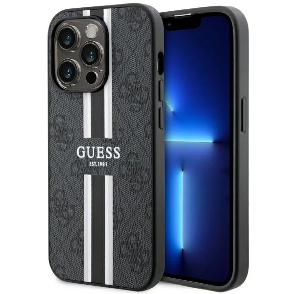 Kryt Guess GUHMP14LP4RPSK Apple iPhone 14 Pro black hardcase 4G Printed Stripes MagSafe