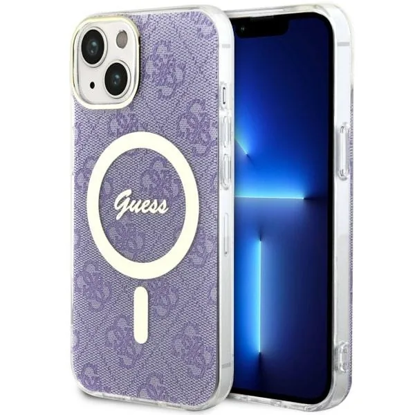 Kryt Guess GUHMP14SH4STU Apple iPhone 14 purple hardcase 4G MagSafe