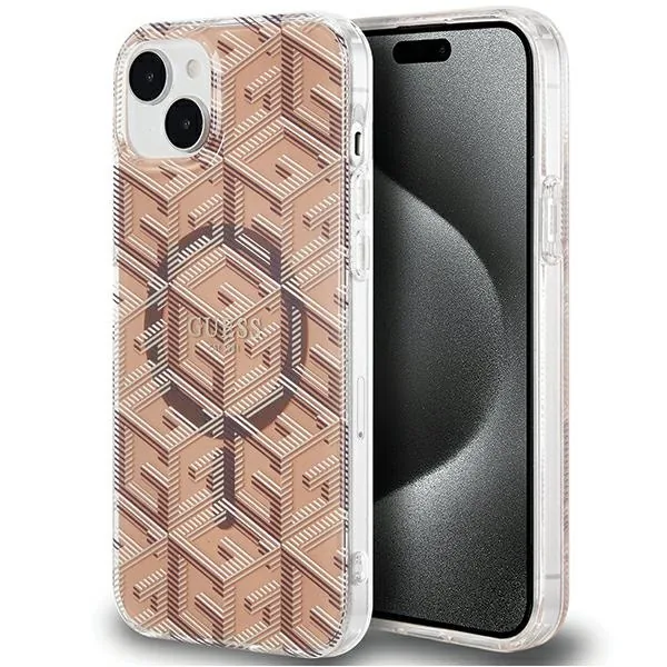 Kryt Guess GUHMP15MHGCUSTGW Apple iPhone 15 Plus / 14 Plus hardcase IML GCube MagSafe brown