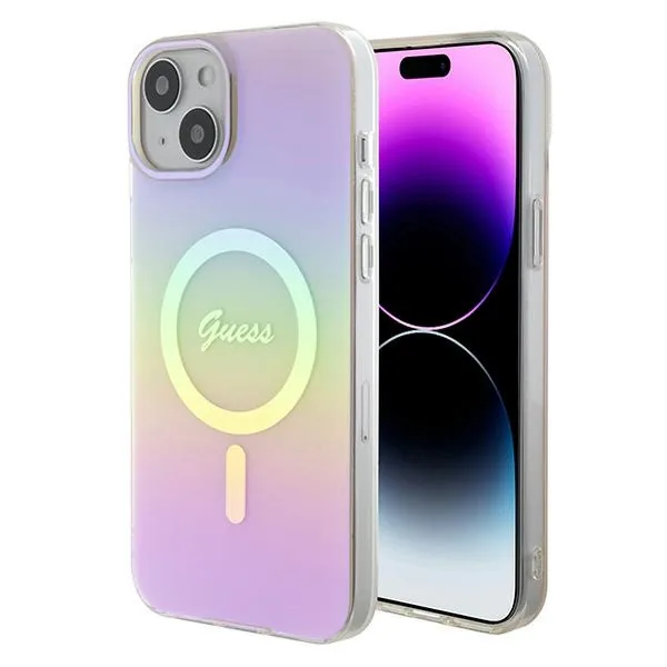 Kryt Guess GUHMP15MHITSP Apple iPhone 15 Plus / 14 Plus hardcase IML Iridescent MagSafe pink