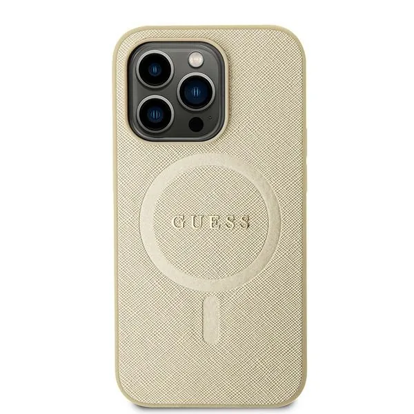 Kryt Guess GUHMP15MPSAHMCB Apple iPhone 15 Plus / 14 Plus hardcase Saffiano MagSafe gold