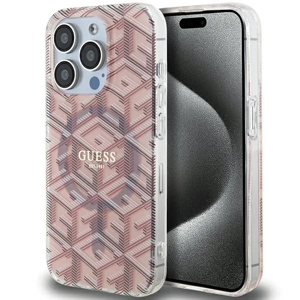 Kryt Guess GUHMP15XHGCUSTGP Apple iPhone 15 Pro Max hardcase IML GCube MagSafe pink