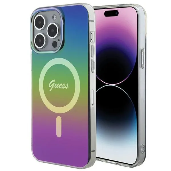 Kryt Guess GUHMP15XHITSK Apple iPhone 15 Pro Max hardcase IML Iridescent MagSafe rainbow