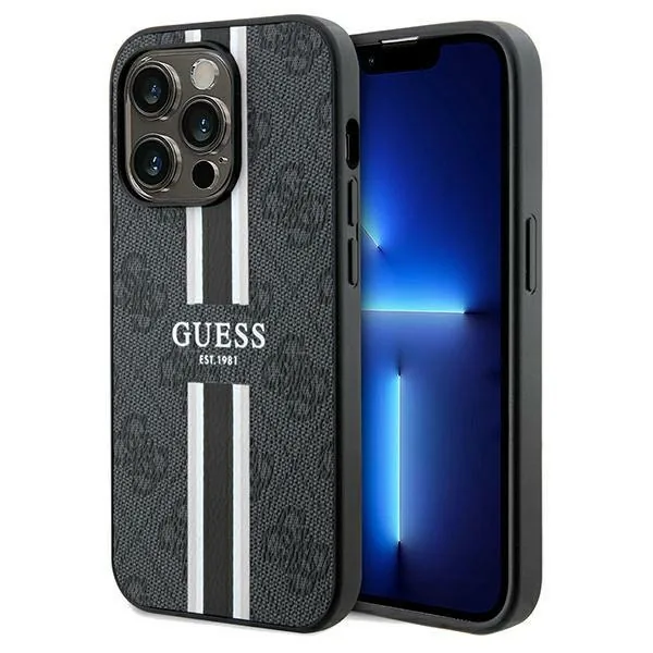 Kryt Guess GUHMP15XP4RPSK Apple iPhone 15 Pro Max hardcase 4G Printed Stripes MagSafe black