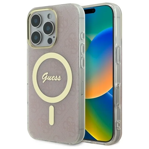 Kryt Guess GUHMP16LH4STP Apple iPhone 16 Pro hardcase IML 4G MagSafe pink