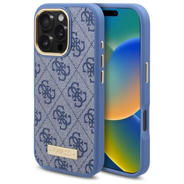 Kryt Guess GUHMP16LU4GPRB Apple iPhone 16 Pro hardcase 4G Logo Plate MagSafe blue