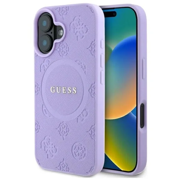Kryt Guess GUHMP16MPSAPSMEU Apple iPhone 16 Plus hardcase Saffiano Peony Classic Logo MagSafe purple