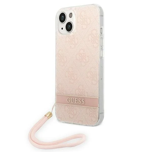 Kryt Guess GUOHCP14MH4STP Apple iPhone 14 Plus / 15 Plus pink hardcase 4G Print Strap