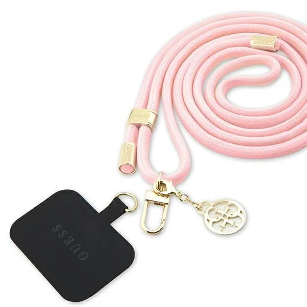 Šňůrka Guess GUOUCNMG4EP Universal CBDY Cord Nylon 4G Metal Charm pink