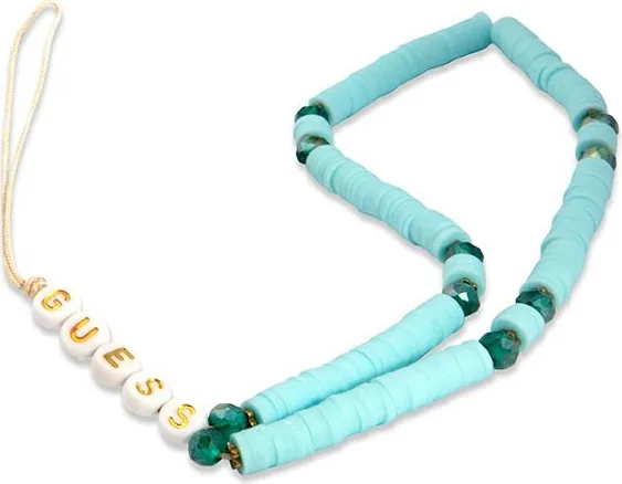 Šňůrka na mobil Guess GUSTPEARP Phone Strap blue Heishi Beads