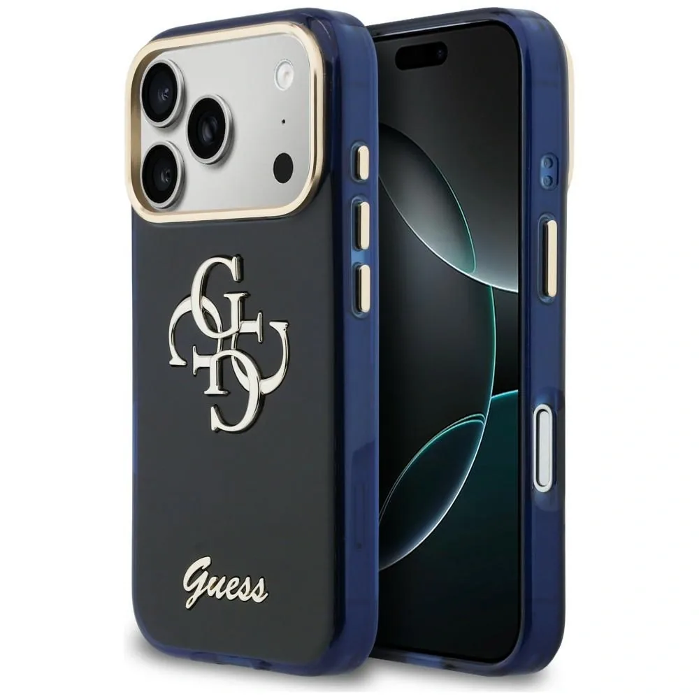 Kryt Guess IML 4G Script Metal Apple iPhone 17 Pro blue