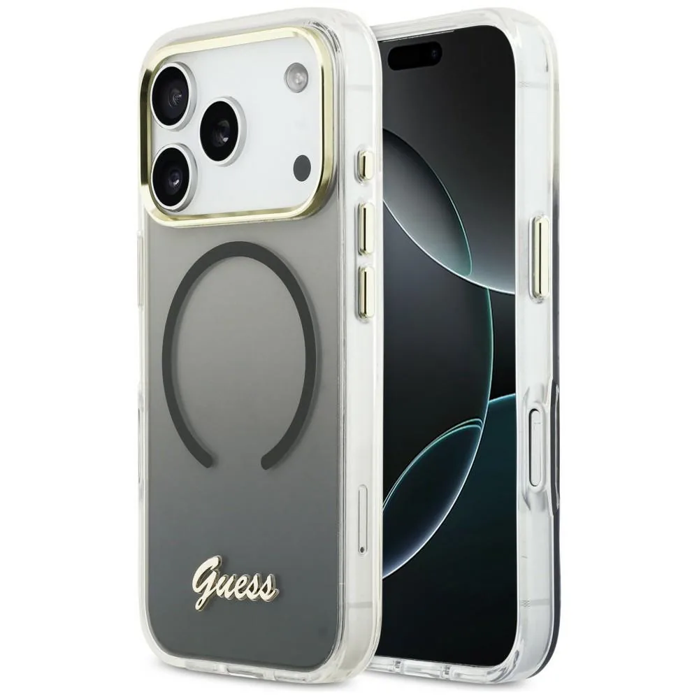 Kryt Guess IML Gradient Script Metal MagSafe Apple iPhone 17 Pro black