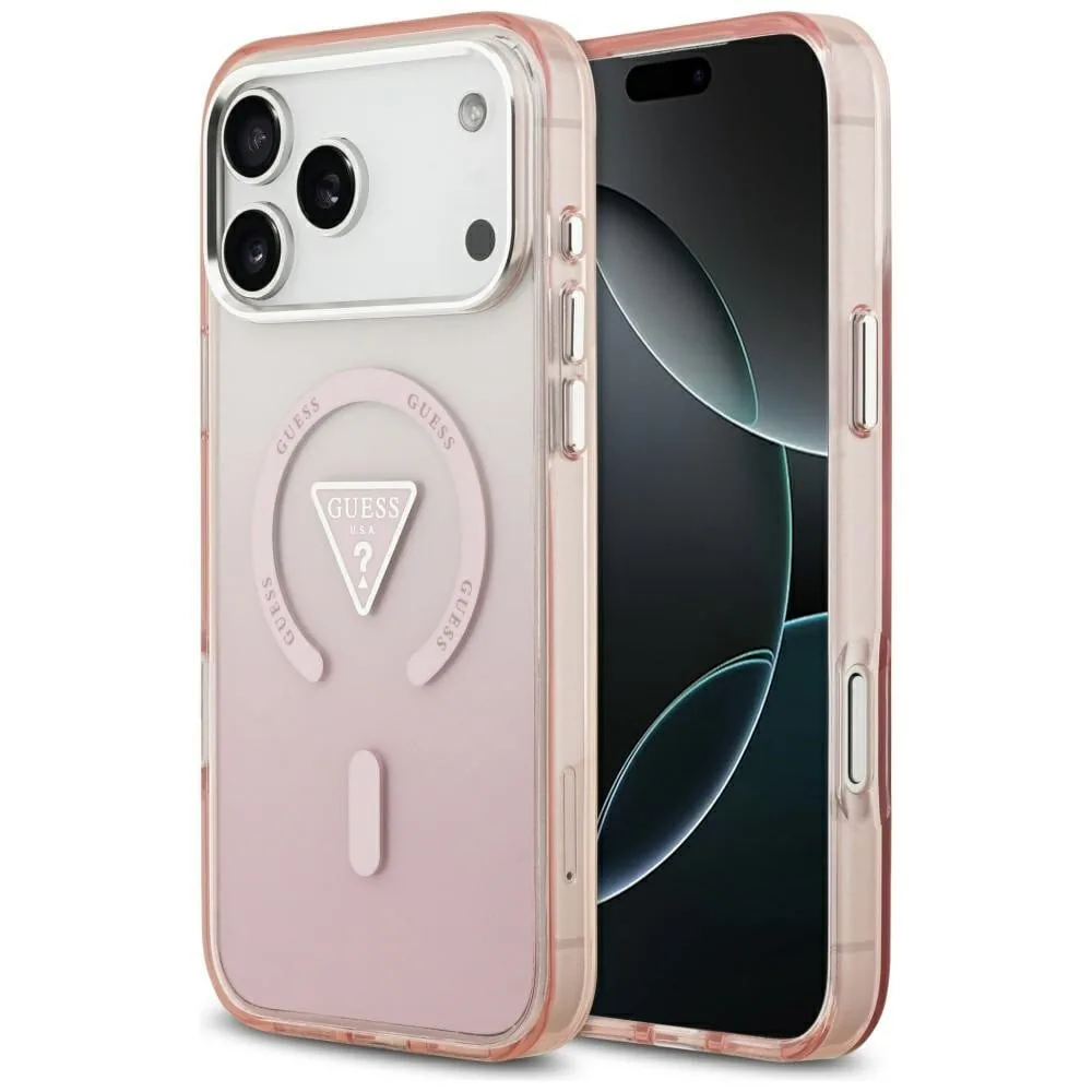 Kryt Guess IML Gradient Triangle Logo MagSafe Apple iPhone 17 Pro Max pink